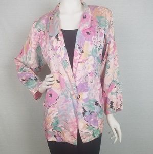 Vintage 60's/70's abstract floral print blazer